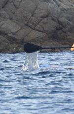 RIHANNA in Bikini Paddleboarding in Italy