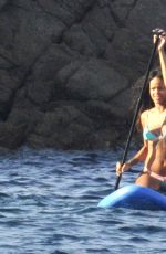 RIHANNA in Bikini Paddleboarding in Italy