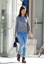 RIHANNA in Jeans Out in Soho 2709