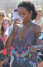 RIHANNA Out and About in Calvi in Corsica