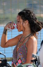 RIHANNA Out and About in Calvi in Corsica