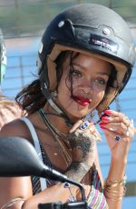 RIHANNA Out and About in Calvi in Corsica