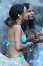 RIHANNA Out and About in Calvi in Corsica