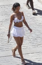 RIHANNA Out and About in Calvi in Corsica