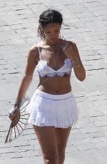 RIHANNA Out and About in Calvi in Corsica