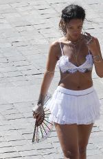 RIHANNA Out and About in Calvi in Corsica