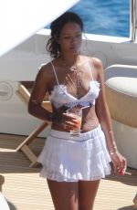 RIHANNA Out and About in Calvi in Corsica