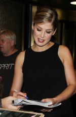ROSAMUND PIKE at Late Night with Seth Meyers in New York