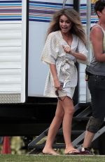 SARAH HYLAND on the Set of Modern Family in Los Angeles