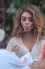 SARAH HYLAND on the Set of Modern Family in Los Angeles