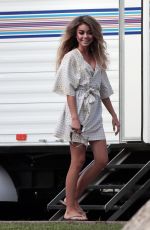 SARAH HYLAND on the Set of Modern Family in Los Angeles