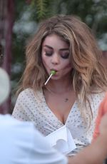 SARAH HYLAND on the Set of Modern Family in Los Angeles