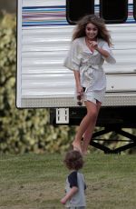 SARAH HYLAND on the Set of Modern Family in Los Angeles