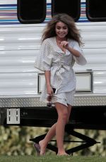 SARAH HYLAND on the Set of Modern Family in Los Angeles