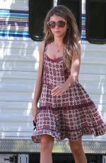 SARAH HYLAND on the Set of Modern Family in Los Angeles