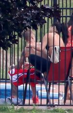 SELENA GOMEZ and Justin Bieber at a Pool in Stratford