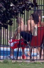 SELENA GOMEZ and Justin Bieber at a Pool in Stratford