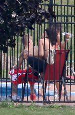 SELENA GOMEZ and Justin Bieber at a Pool in Stratford