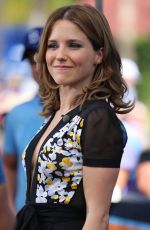 SOPHIA BUSH on the Set of Extra in Universal City