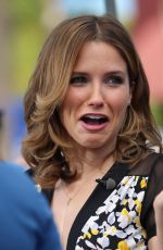 SOPHIA BUSH on the Set of Extra in Universal City