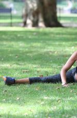 SOPHIE ANDERTON Workout at Battersea Park in London