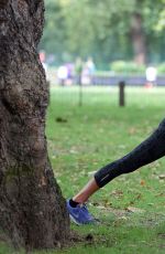 SOPHIE ANDERTON Workout at Battersea Park in London