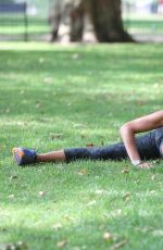 SOPHIE ANDERTON Workout at Battersea Park in London