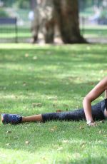 SOPHIE ANDERTON Workout at Battersea Park in London
