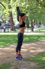 SOPHIE ANDERTON Workout at Battersea Park in London