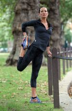 SOPHIE ANDERTON Workout at Battersea Park in London