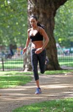 SOPHIE ANDERTON Workout at Battersea Park in London