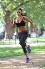 SOPHIE ANDERTON Workout at Battersea Park in London
