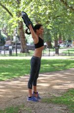SOPHIE ANDERTON Workout at Battersea Park in London