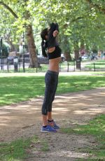 SOPHIE ANDERTON Workout at Battersea Park in London