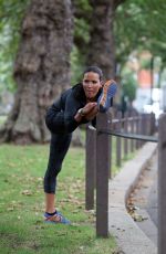 SOPHIE ANDERTON Workout at Battersea Park in London