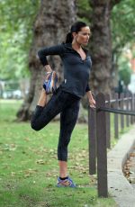 SOPHIE ANDERTON Workout at Battersea Park in London