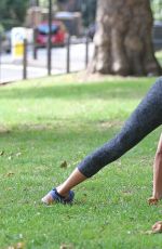 SOPHIE ANDERTON Workout at Battersea Park in London