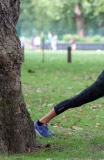 SOPHIE ANDERTON Workout at Battersea Park in London