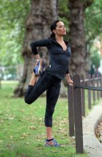 SOPHIE ANDERTON Workout at Battersea Park in London