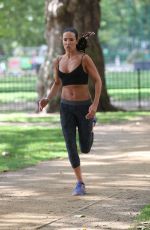 SOPHIE ANDERTON Workout at Battersea Park in London