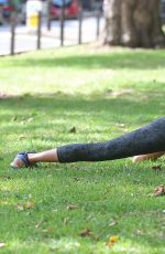 SOPHIE ANDERTON Workout at Battersea Park in London