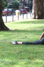 SOPHIE ANDERTON Workout at Battersea Park in London