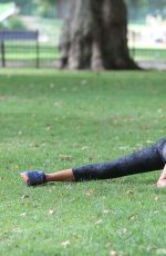 SOPHIE ANDERTON Workout at Battersea Park in London