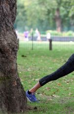 SOPHIE ANDERTON Workout at Battersea Park in London