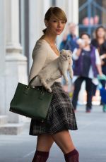 TAYLOR SWIFT in Stockings Out and About in New York