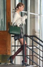 TAYLOR SWIFT in Stockings Out and About in New York