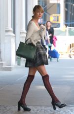 TAYLOR SWIFT in Stockings Out and About in New York