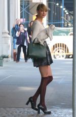 TAYLOR SWIFT in Stockings Out and About in New York