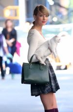 TAYLOR SWIFT in Stockings Out and About in New York