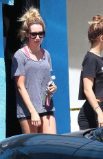 VANESSA HUDGENS and ASHLEY TISDALE Leaves Wundabar Pilates in Studio City